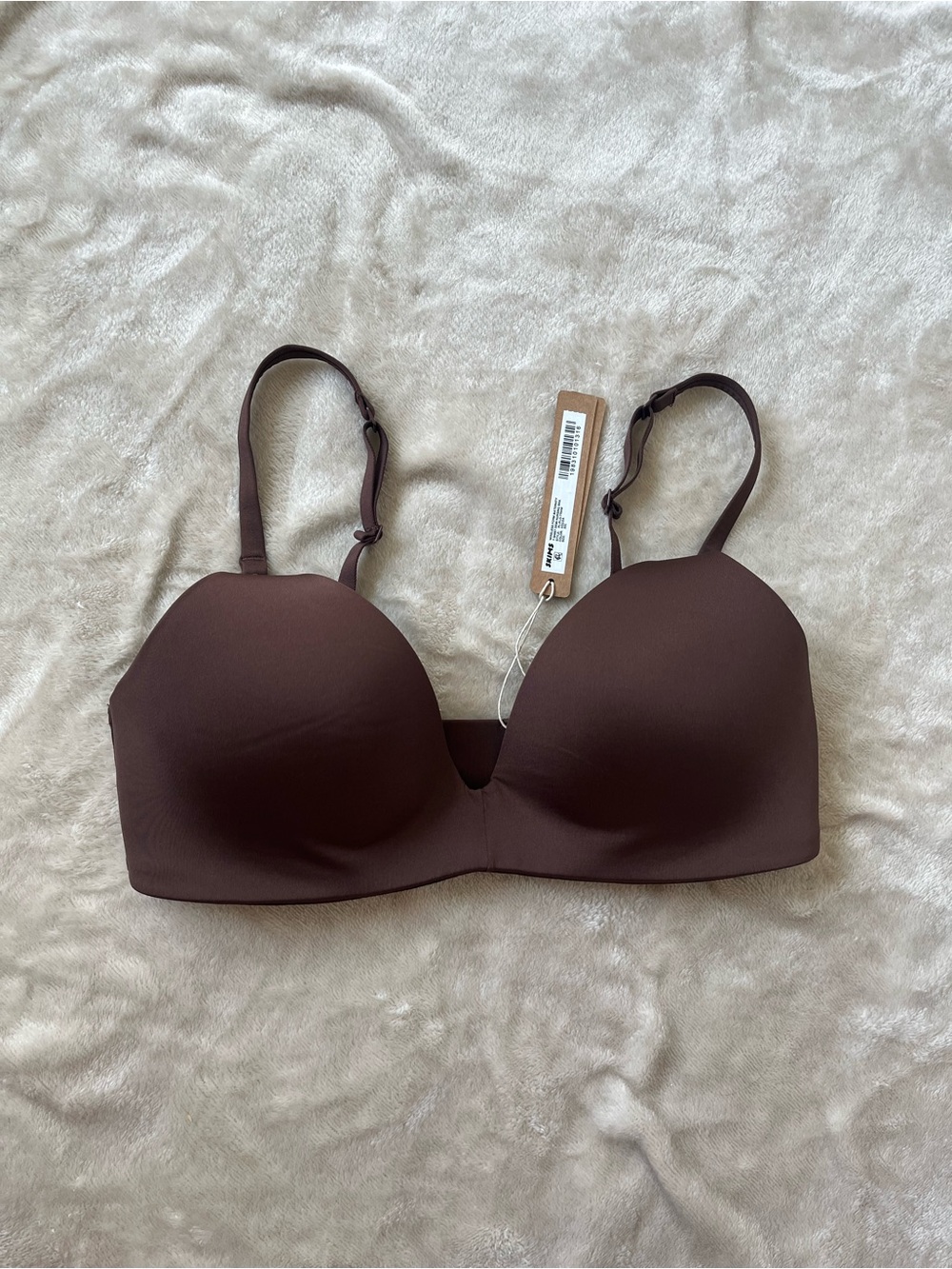 SKIMS Wireless Form Maternity T-Shirt Demi Nursing Bra 32C NWT Cocoa Color